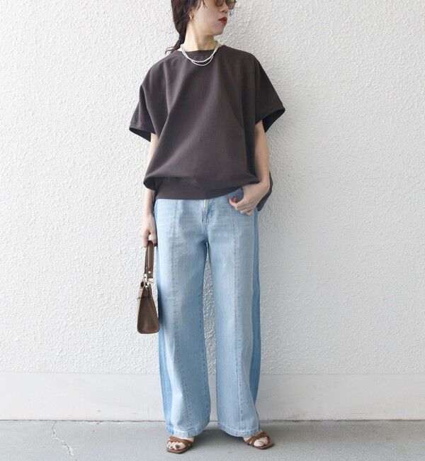 SHIPS any「《一部予約》【WEB限定】SHIPS any:〈洗濯機可能〉インレイ コクーン ショートスリーブ プルオーバー」|Tシャツ・カットソー|