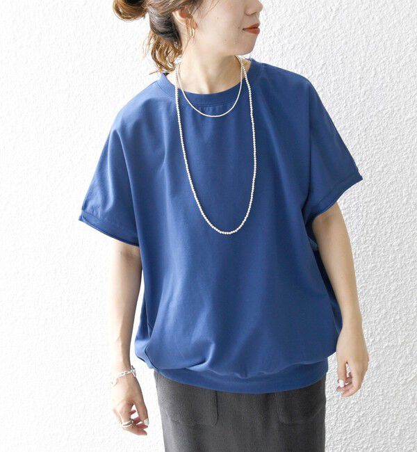 SHIPS any「《一部予約》【WEB限定】SHIPS any:〈洗濯機可能〉インレイ コクーン ショートスリーブ プルオーバー」|Tシャツ・カットソー|