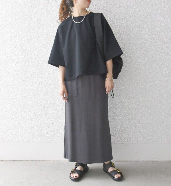 SHIPS any「《一部追加予約》【WEB限定】SHIPS any:〈洗濯機可能〉インレイ ハーフスリーブ ショートTEE」|Tシャツ・カットソー|