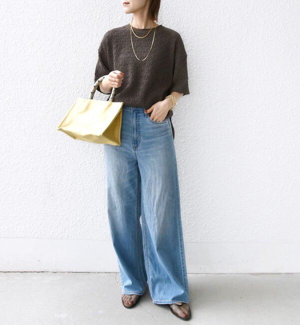 SHIPS for women「〈手洗い可能〉ランダム ブルーゼ ショート スリーブ プルオーバー」|Tシャツ・カットソー|