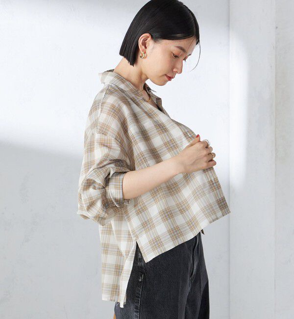 SHIPS for women「〈手洗い可能〉シアー チェック ロング スリーブ シャツ」|シャツ・ブラウス|