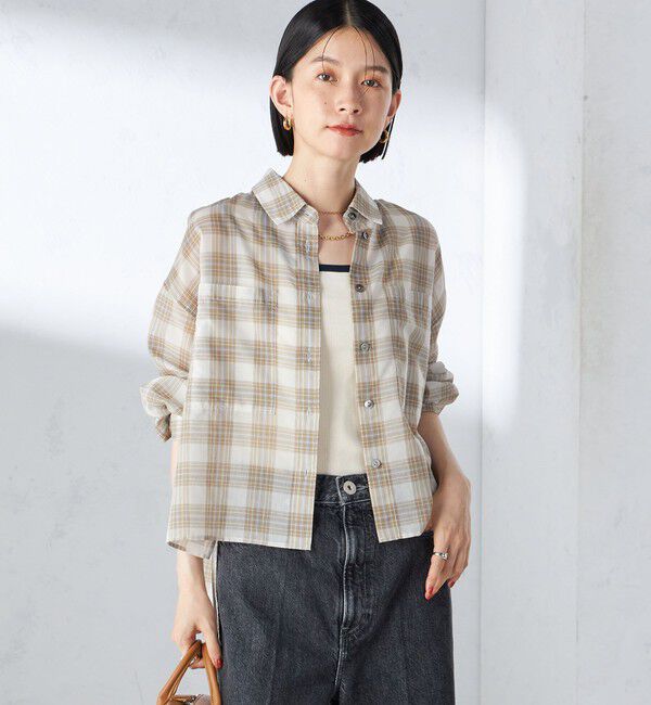 SHIPS for women「〈手洗い可能〉シアー チェック ロング スリーブ シャツ」|シャツ・ブラウス|