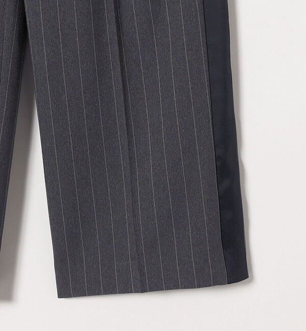 quaranciel「quaranciel:〈洗濯機可能〉サイドライン ストライプ ワイド パンツ」|スラックス|