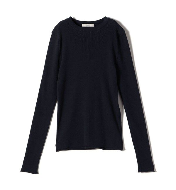 SHIPS for women「〈手洗い可能〉レーヨン ポリ リブ クルーネック プルオーバー」|ニット・セーター|