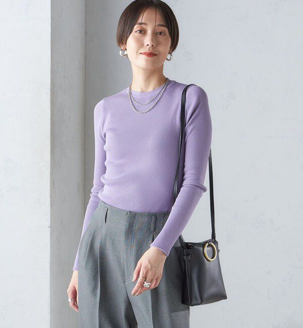 SHIPS for women「〈手洗い可能〉レーヨン ポリ リブ クルーネック プルオーバー」|ニット・セーター|