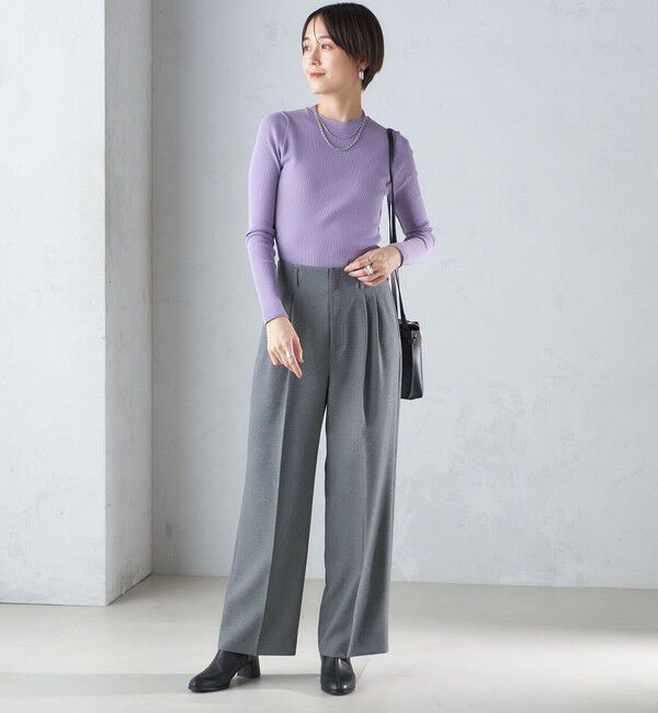 SHIPS for women「〈手洗い可能〉レーヨン ポリ リブ クルーネック プルオーバー」|ニット・セーター|