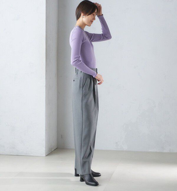 SHIPS for women「〈手洗い可能〉レーヨン ポリ リブ クルーネック プルオーバー」|ニット・セーター|