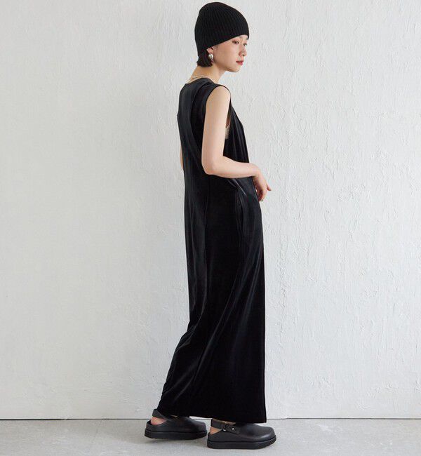 SHIPS for women「Wai＋:〈手洗い可能〉ストレッチ ポリエステル ベロア ワンピース」|ワンピース|