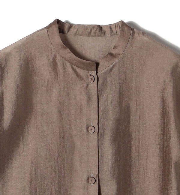 SHIPS for women「〈手洗い可能〉バンドカラー 袖 シャーリング ブラウス」|シャツ・ブラウス|