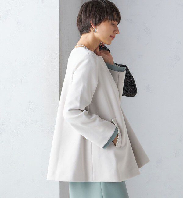 SHIPS for women「【SHIPS別注】kaene:パール モチーフ ショート コート（セレモニー対応可）」|その他|