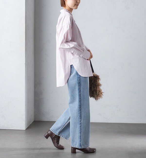 SHIPS for women「〈洗濯機可能〉ピンタック バンド カラー シャツ」|シャツ・ブラウス|