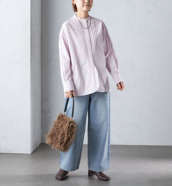 SHIPS for women「〈洗濯機可能〉ピンタック バンド カラー シャツ」|シャツ・ブラウス|