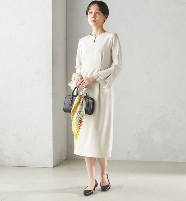 SHIPS for women「重ね着 デザイン ダブル クロス ワンピース（セレモニー対応可）」|ワンピース|