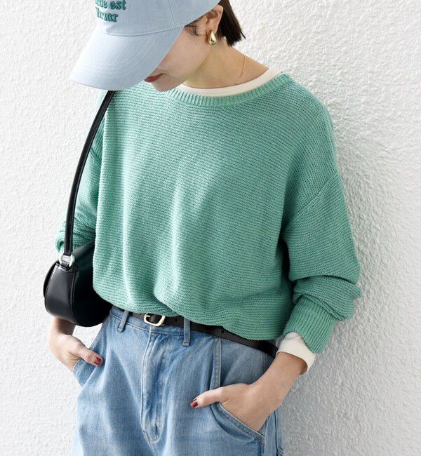 SHIPS any「SHIPS any: シルク コットン ボートネック ニット プルオーバー」|ニット・セーター|