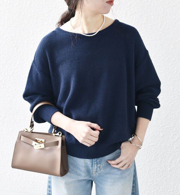 SHIPS any「SHIPS any: シルク コットン ボートネック ニット プルオーバー」|ニット・セーター|