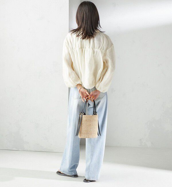 SHIPS for women「〈手洗い可能〉バック ギャザー リネン ジップ ブルゾン」|ブルゾン・スタジャン|