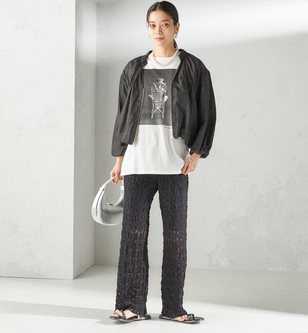 SHIPS for women「〈手洗い可能〉バック ギャザー リネン ジップ ブルゾン」|ブルゾン・スタジャン|