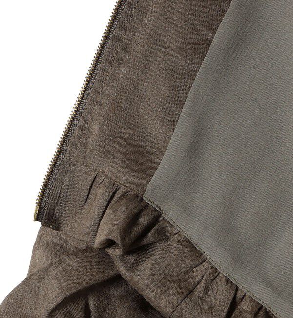 SHIPS for women「〈手洗い可能〉バック ギャザー リネン ジップ ブルゾン」|ブルゾン・スタジャン|