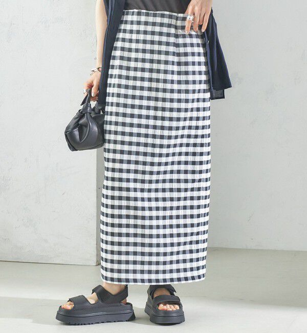 SHIPS for women「〈手洗い可能〉ギンガム チェック タイト スカート」|スカート|