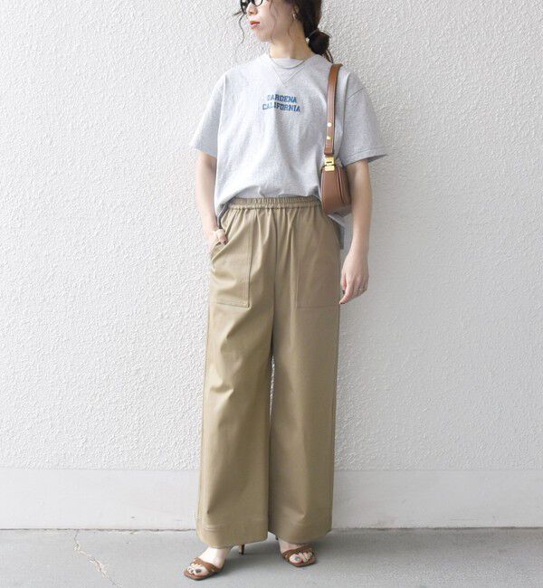 SHIPS any「【SHIPS any別注】Collegiate Pacific:〈洗濯機可能〉V ガゼット プリント & 刺繍 Tシャツ 25SS」|Tシャツ・カットソー|