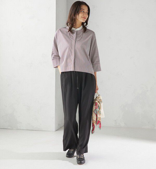 SHIPS for women「〈接触冷感 / 手洗い可能〉アセテート混 バック サテン ワイド パンツ」|その他|