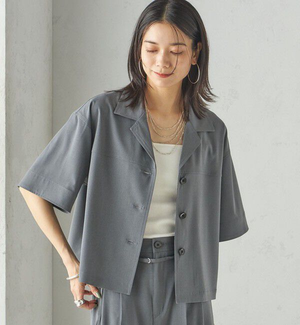 SHIPS for women「〈手洗い可能〉オープン カラー シャツ ジャケット」|シャツ・ブラウス|