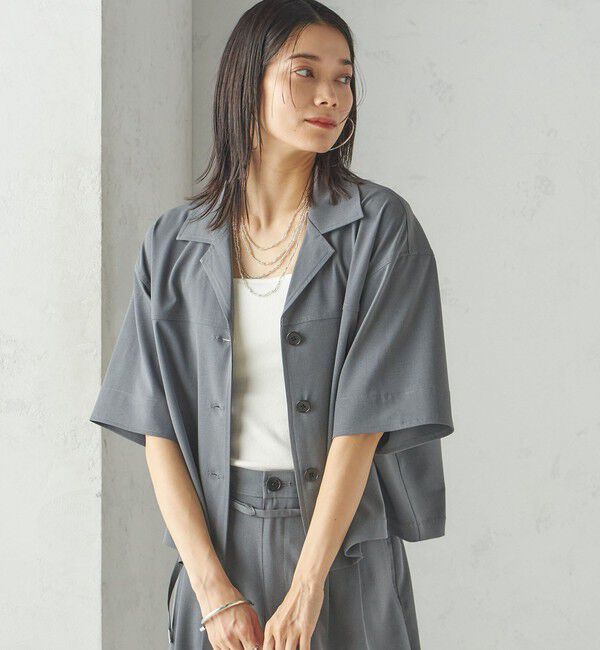 SHIPS for women「〈手洗い可能〉オープン カラー シャツ ジャケット」|シャツ・ブラウス|