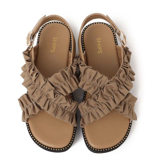 SHIPS for women「【WEB限定】クロス フリル プラット フォーム サンダル」|サンダル|