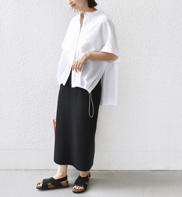 SHIPS for women「〈手洗い可能〉サッカー 裾 ドロスト ドルマン ブラウス」|シャツ・ブラウス|