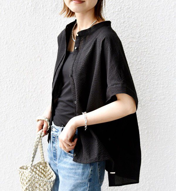 SHIPS for women「〈手洗い可能〉サッカー 裾 ドロスト ドルマン ブラウス」|シャツ・ブラウス|