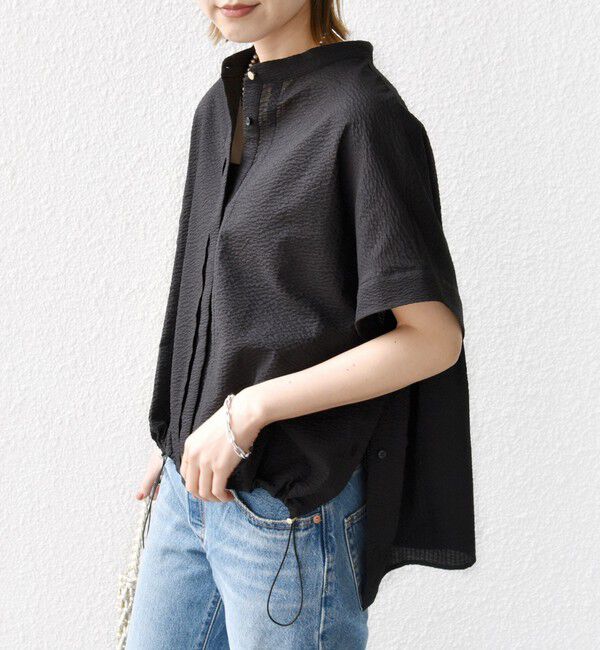 SHIPS for women「〈手洗い可能〉サッカー 裾 ドロスト ドルマン ブラウス」|シャツ・ブラウス|