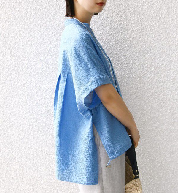 SHIPS for women「〈手洗い可能〉サッカー 裾 ドロスト ドルマン ブラウス」|シャツ・ブラウス|