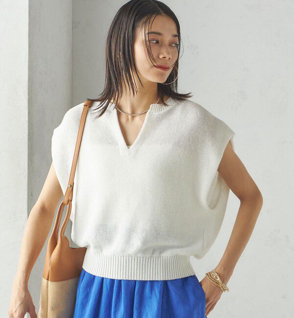 SHIPS for women「〈手洗い可能〉ポリエステル 麻 スキッパー プルオーバー」|プルオーバー|