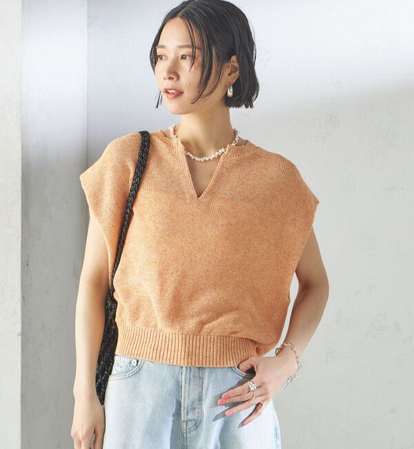 SHIPS for women「〈手洗い可能〉ポリエステル 麻 スキッパー プルオーバー」|プルオーバー|