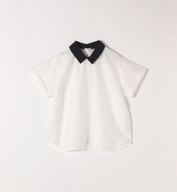 SHIPS any「SHIPS any:〈洗濯機可能〉フラワー ジャカード バイカラー プルオーバー シャツ」|シャツ・ブラウス|