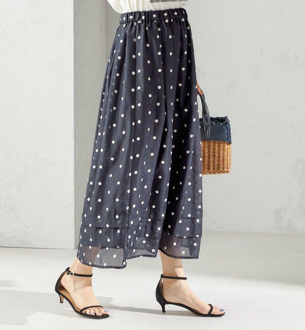 SHIPS for women「〈手洗い可能〉ドット 刺繍 ギャザー スカート」|スカート|