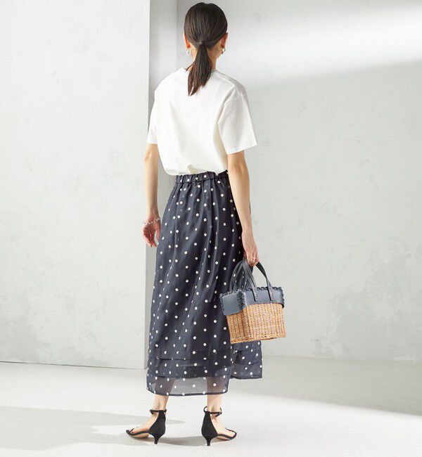 SHIPS for women「〈手洗い可能〉ドット 刺繍 ギャザー スカート」|スカート|