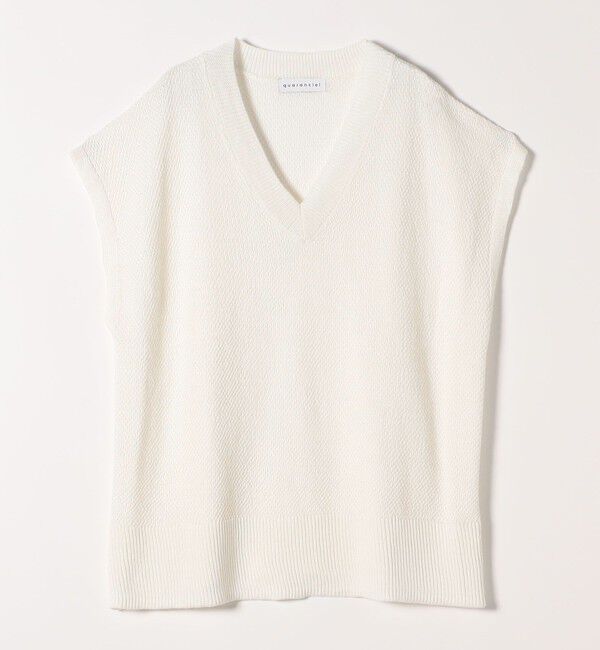 quaranciel「quaranciel:〈手洗い可能〉ラミー ミックス Vネック ノースリーブ シアー ニット」|ニット・セーター|