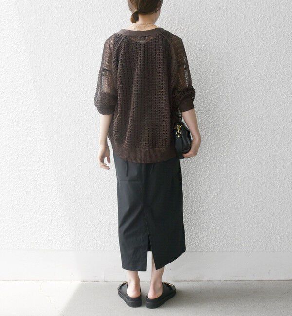 SHIPS any「《一部追加予約》SHIPS any:〈手洗い可能〉ギマ ワイド Vネック シアー カーディガン」|カーディガン|