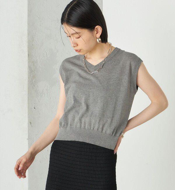 SHIPS for women「Wai＋:〈手洗い可能〉Vネック ベスト」|ニット・セーター|