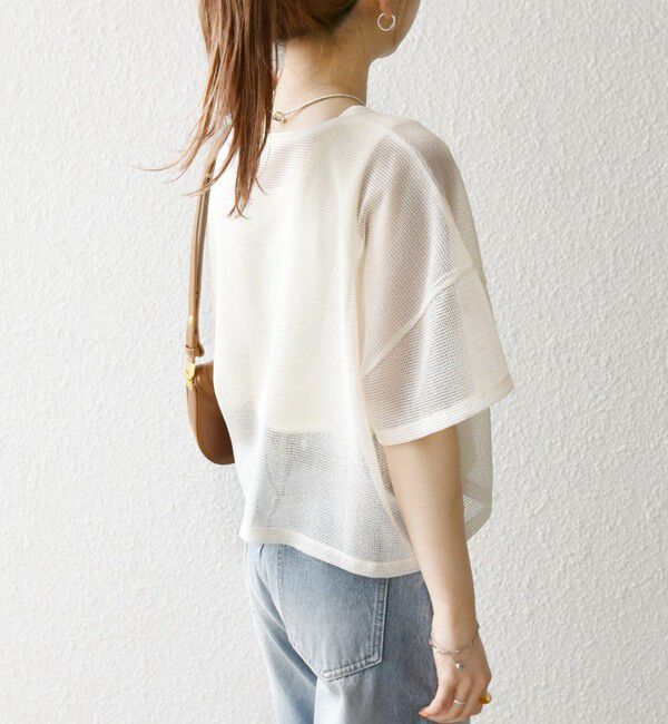 SHIPS any「SHIPS any:〈手洗い可能〉メッシュ シアー ワイド TEE &times; タンク セット」|Tシャツ・カットソー|