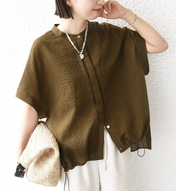 SHIPS for women「〈手洗い可能〉サッカー 裾 ドロスト ドルマン ブラウス 2」|シャツ・ブラウス|