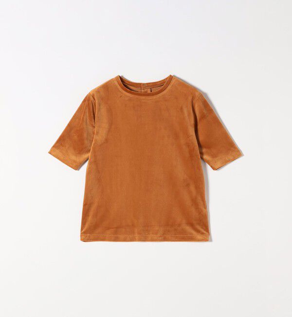 SHIPS any「SHIPS any:〈洗濯機可能〉ポリエステル ベロア ハーフスリーブ コンパクト TEE」|Tシャツ・カットソー|