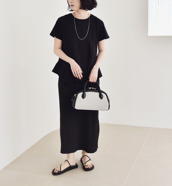 quaranciel「quaranciel:〈手洗い可能〉ハンカチーフヘム フレア クルーネック TEE」|Tシャツ・カットソー|