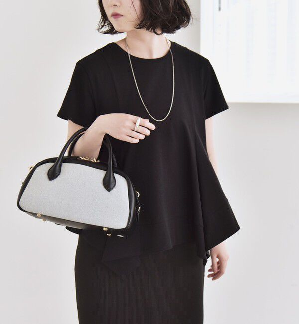 quaranciel「quaranciel:〈手洗い可能〉ハンカチーフヘム フレア クルーネック TEE」|Tシャツ・カットソー|