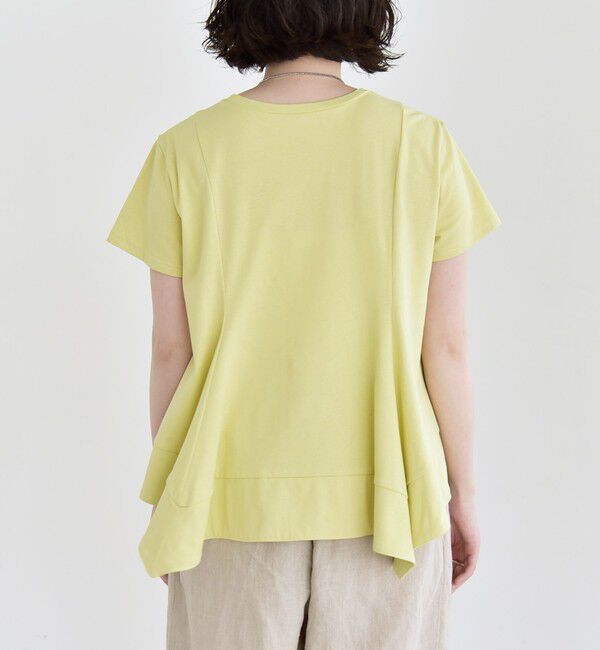 quaranciel「quaranciel:〈手洗い可能〉ハンカチーフヘム フレア クルーネック TEE」|Tシャツ・カットソー|