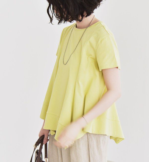 quaranciel「quaranciel:〈手洗い可能〉ハンカチーフヘム フレア クルーネック TEE」|Tシャツ・カットソー|
