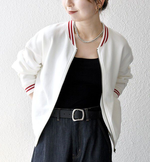 SHIPS any「【SHIPS any別注】La Hutte:〈洗濯機可能〉裏起毛 ロゴ ジップ ブルゾン」|ブルゾン・スタジャン|