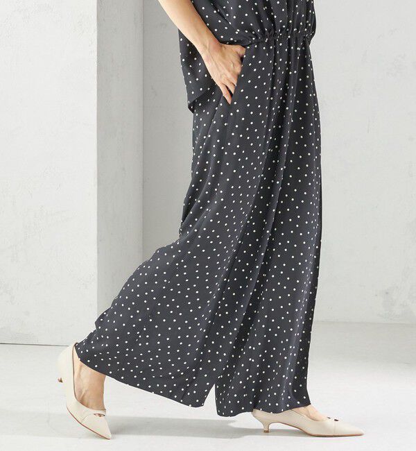 SHIPS for women「〈手洗い可能〉ドット / 無地 タック ギャザー ワイド パンツ」|その他|
