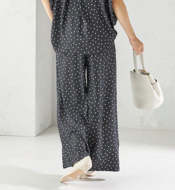 SHIPS for women「〈手洗い可能〉ドット / 無地 タック ギャザー ワイド パンツ」|その他|